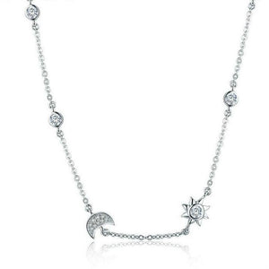 Moon and Star Pendant Necklace
