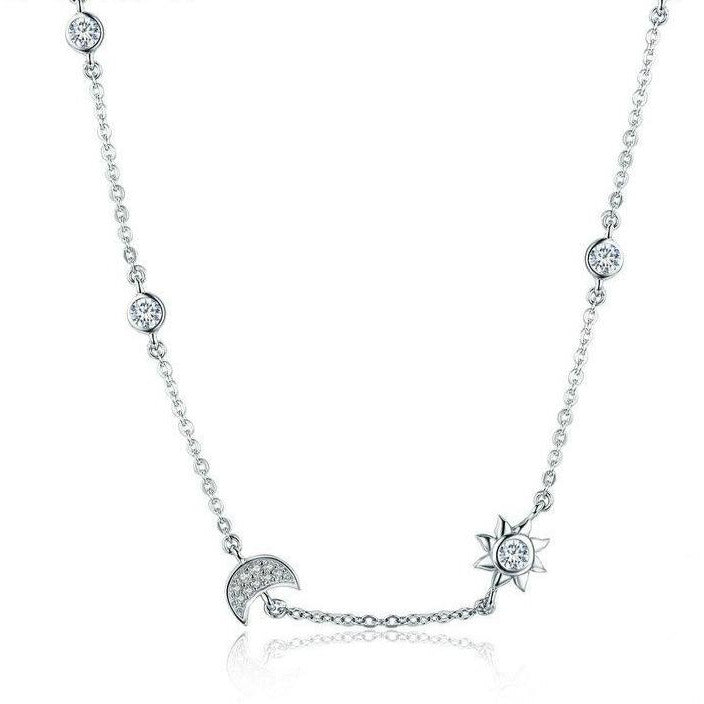 Moon and Star Pendant Necklace