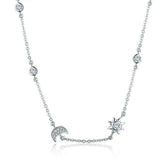 Moon and Star Pendant Necklace