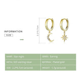 Moon and Star Dangle Earrings