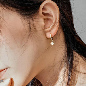 Moon and Star Dangle Earrings