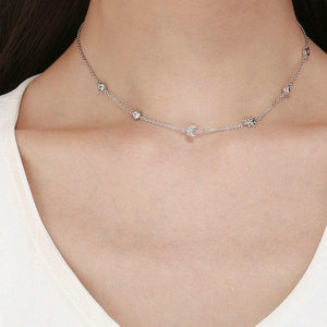 Moon and Star Pendant Necklace