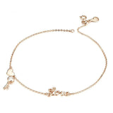 Key Heart Silver Anklet