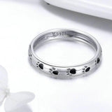 Stackable Dog Cat Footprints Ring