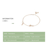Key Heart Silver Anklet