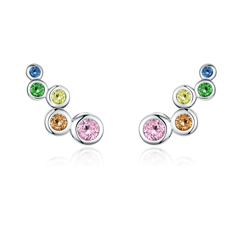 Shiny Bubble Long Stud Earrings